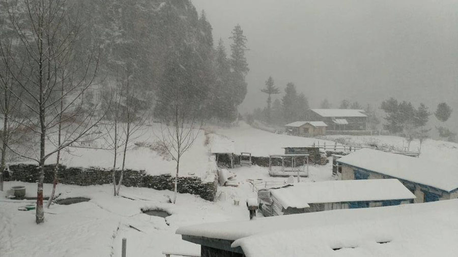 हिउँले रोक्यो मनाङवासीको बाटो