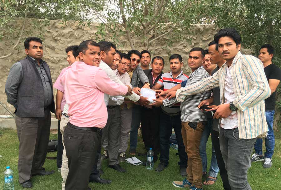 कतार नेपाली एकता समाज सहानीय एरिया समितीद्धारा आर्थिक सहयोग