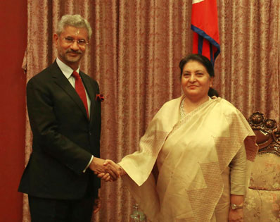 राष्ट्रपतिसँग भारतीय विदेशमन्त्रीको शिष्टाचार भेट