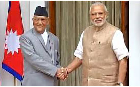 ओलीले काठमाण्डौंं र मोेदीले दिल्लीबाट स्विच थिचेर उद््घाटन गर्दैै