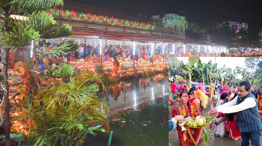 उदाउँदो सूर्यलाई अघ्र्य दिई सम्पन्न गरियो छठ पर्व