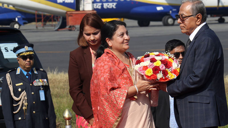 यसरी स्वागत गरियो बंगलादेशका राष्ट्रपतिलाई (तस्बिर सहित)