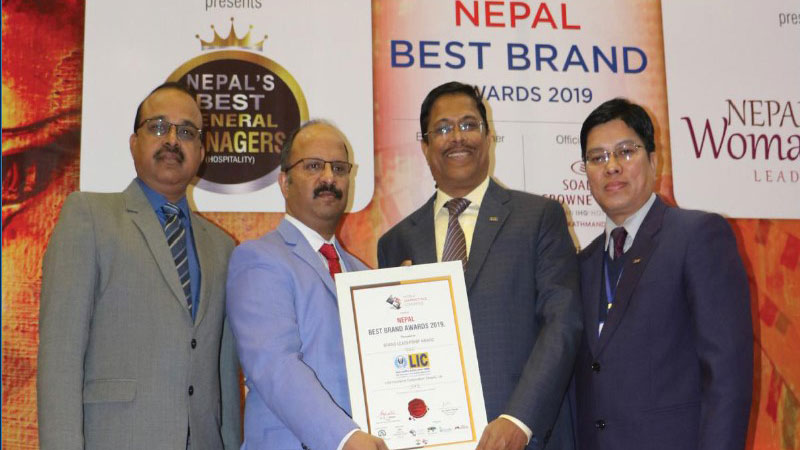 एलआईसी नेपाललाई ‘बेष्ट ब्राण्ड लिडरसीप अवार्ड २०१९’
