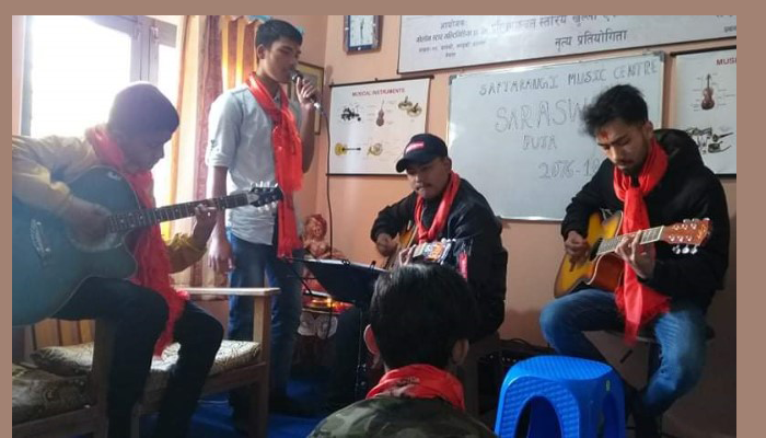 सप्तरंगी म्युजिक सेन्टरद्धारा सरस्वती पूजासँगै सांगेतिक कार्यक्रमको आयोजना