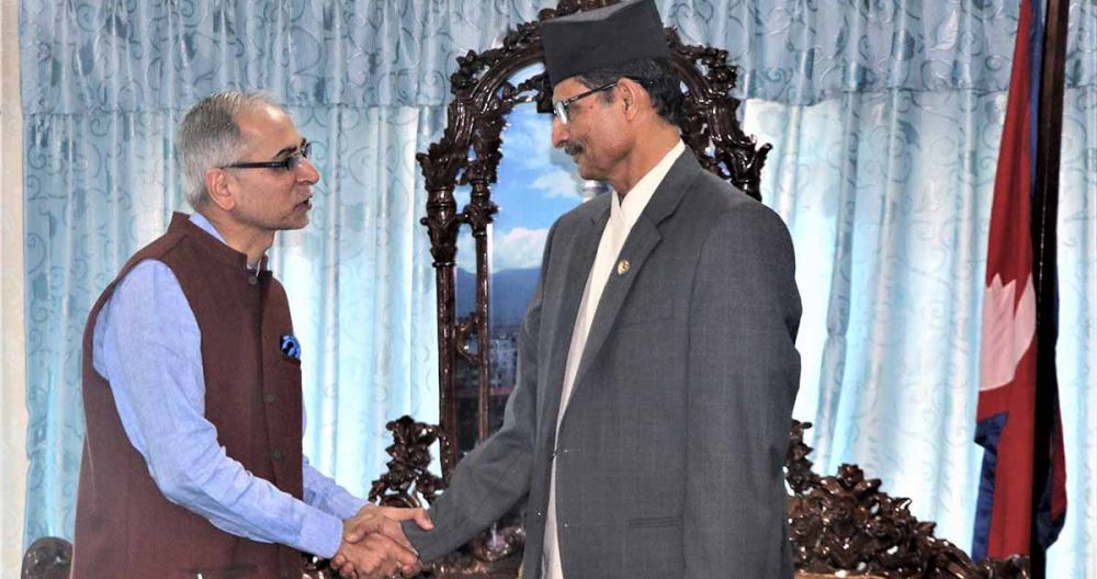 भारतीय राजदूत क्‍वात्राको राजनीतिक भेटवार्ता जारी, भेटे सभामुख सापकोटालाई