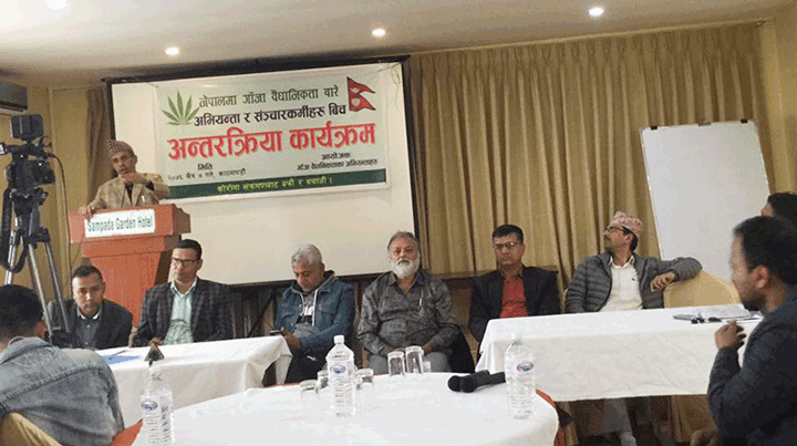 गाँजाखेती बारे अभियन्ता र संचारकर्मीबीच अन्तरक्रिया, किसानको हितमा ध्यान दिन सुझाव