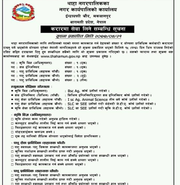 कृषिमा रोजगारीको अवसर