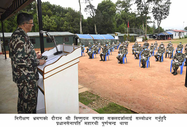 प्रधानसेनापतिद्वारा काभ्रेमा निरीक्षण भ्रमण