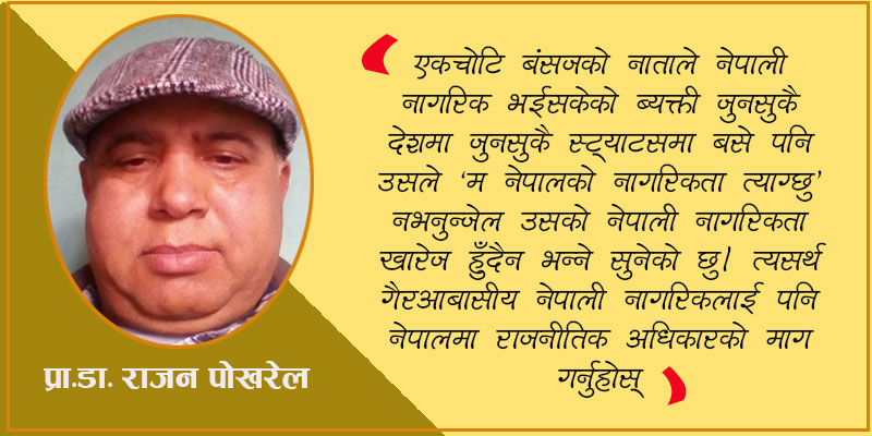 जतिसुकै मिठा कुरा गरेपनि नेताहरु एनआरएनलाई एकचिम्टी अधिकार दिन तयार छैनन्