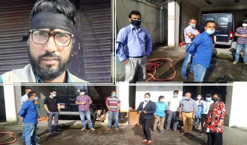 जबरजस्ती निष्कासनमा परेका कान्तिपुरकर्मीको आन्दोलन, दोस्रो दिन सबैले बाँधे कालोपट्टी