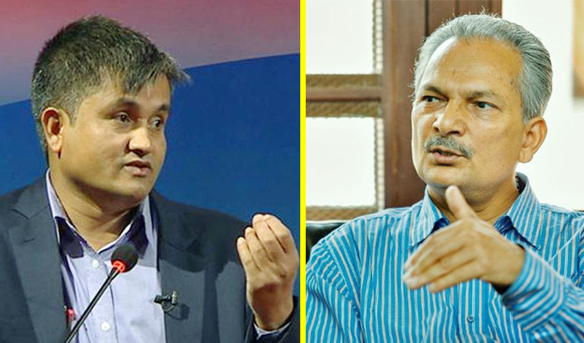 बाबुराममाथि खनिदैं सुर्य थापाले भने, ‘प्रधानमन्त्री ओलीसँग आँखा जुधाउने हिम्मत छ ?’