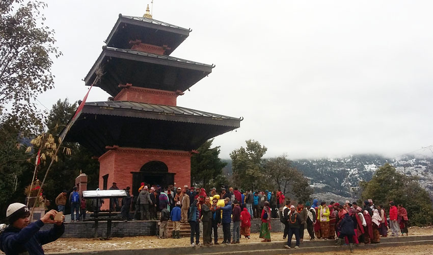 प्रवासी नेपालीकाे सहयाेगमा धार्मिक पर्यटकीय गन्तव्यस्थल बिहुँमा पदमार्ग निर्माण