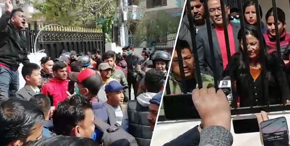 झाँक्रीलाई पक्राउ गर्न पुगेका प्रहरीलाई समर्थकको अवरोध, ठूलो संख्यामा प्रहरी परिचालन