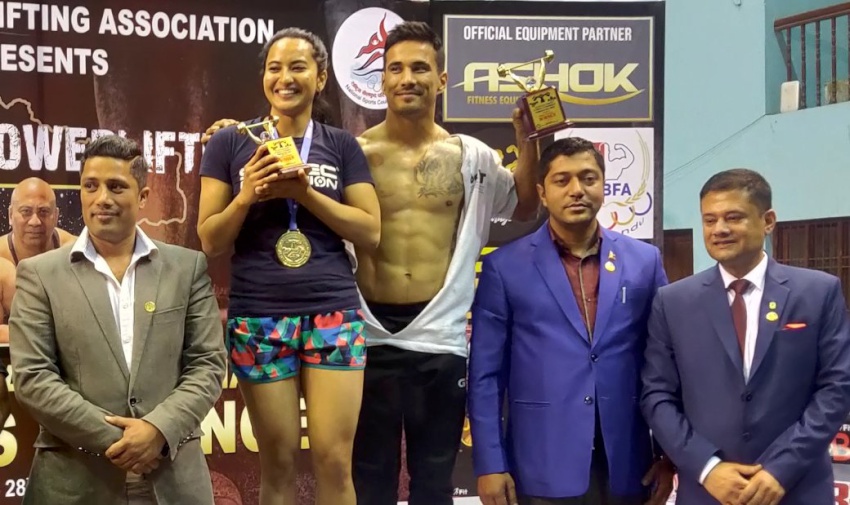 नेपाल्स स्ट्रोङगेष्ट राष्ट्रव्यापी पावर लिफ्टिङ प्रतियोगिताकाे ओभरअल विजेता सुकदेव र ज्योति