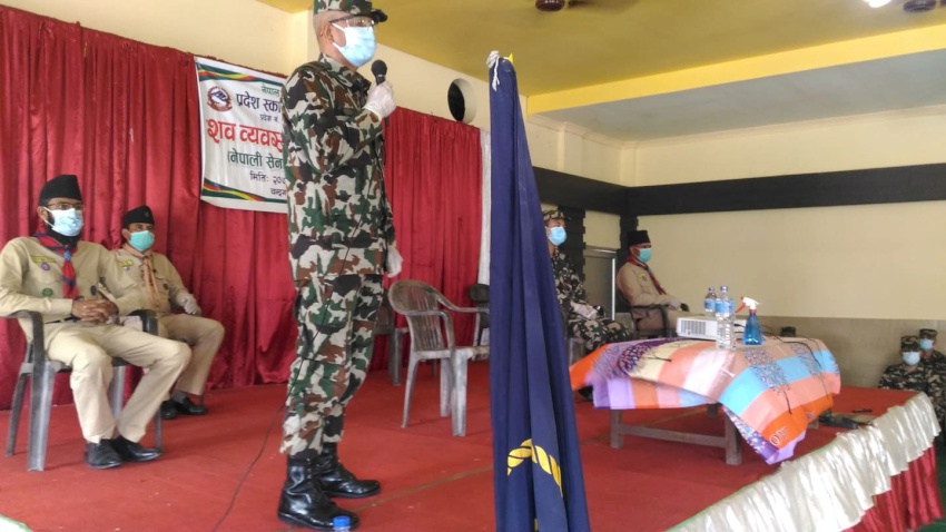 नेपाली सेनालाई शव व्यवस्थापनमा सघाउन स्काउटरलाई प्रशिक्षित गरिँदै