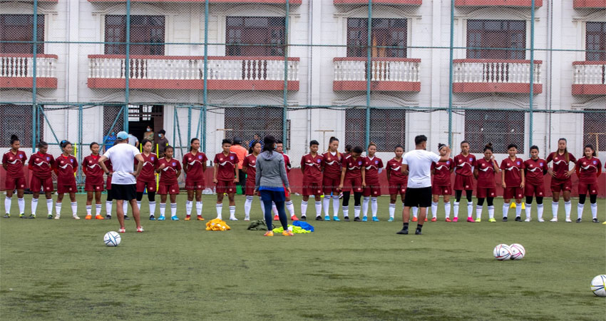 महिला फुटबल टोलीको बन्द प्रशिक्षण शुरु