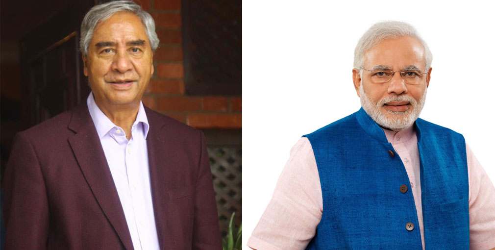प्रधानमन्त्री देउवालाई भारतीय प्रधानमन्त्री मोदीको बधाई