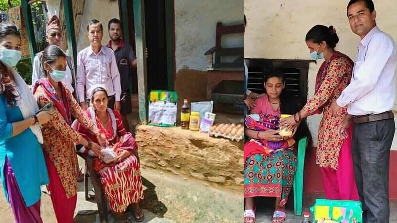 पैँयु गाउँपालिका वडा नं ५ द्धारा सुत्केरी तथा शिशुलाई खाद्य पोषण वितरण