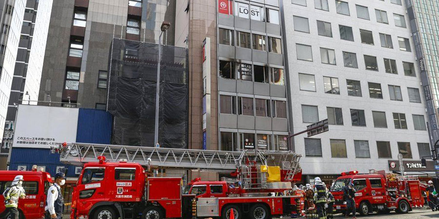 जापानको ओसाका भवनमा आगलागी हुँदा २७ जनाको मृत्यु भएको आशङ्का