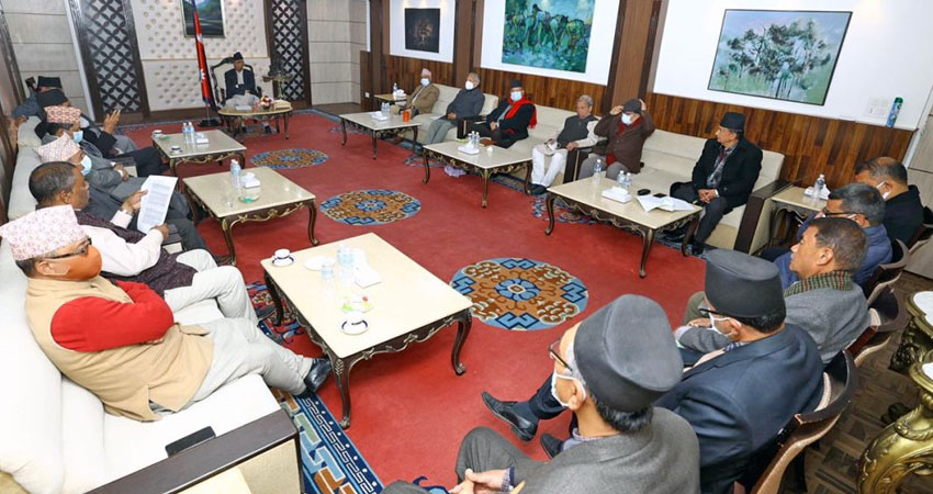 बालुवाटारमा सर्वदलीय बैठक, गएन एमाले