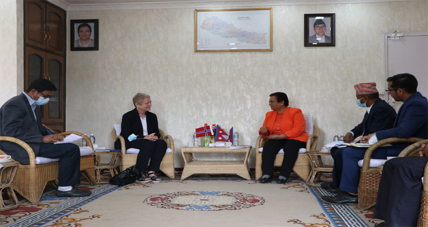 Norwegian Ambassador Dramdal calls on Energy Minister Bhusal   