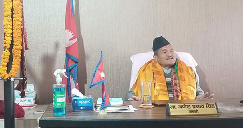 योजनाको काम छिटोछरितो गरी परिणाममुखी बनाउन मन्त्री सिंहको निर्देशन