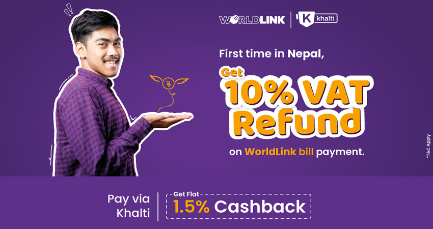 ‘खल्ती’ बाट बिल भुक्तानी गर्दा प्रयोगकर्तालाई १०% भ्याट फिर्ता