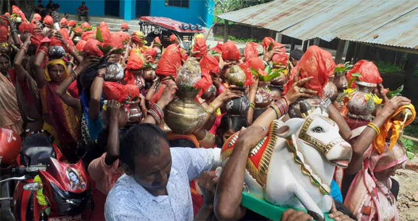 अङ्कुरी महादेव मन्दिरमा साठी किलोको बसाहा
