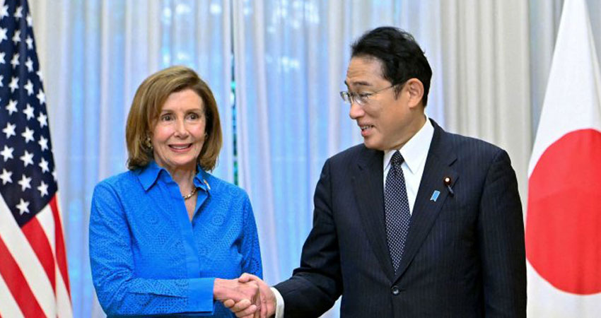 ताइवानपछि अमेरिकी सभामुख पेलोसीले भेटिन् जापानका प्रधानमन्त्री