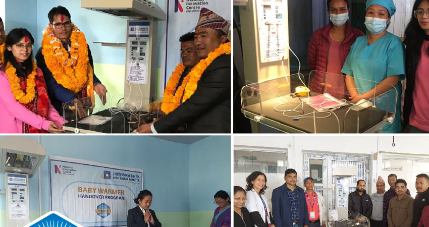 ज्योति विकास बैंकद्धारा ३ अस्पताललाई बेबी वार्मर सहयोग
