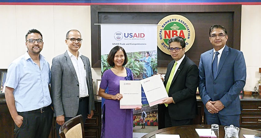 नेपाल बैंकर्स संघ र युएसएआइडीबीच वित्तीय पहुँच बढाउन सहकार्य गर्ने सम्झाैता
