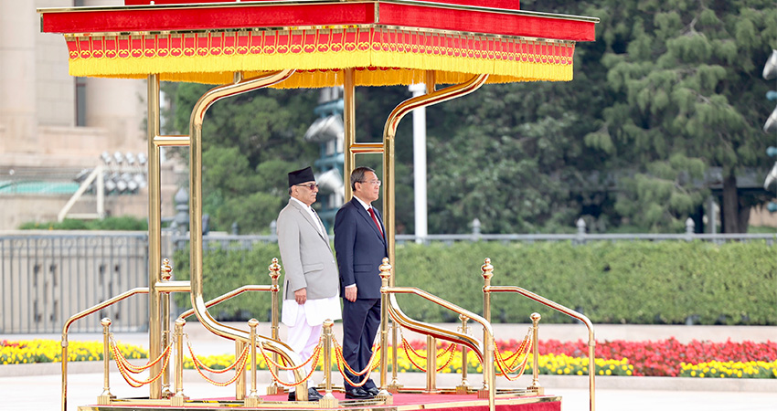 प्रधानमन्त्री ‘प्रचण्ड’लाई ‘गार्ड अफ अनर’ प्रधानमन्त्री ‘प्रचण्ड’लाई ‘गार्ड अफ अनर’