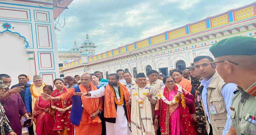 राष्ट्रपति पौडेलद्वारा जानकी मन्दिरमा विशेष पूजाआजा
