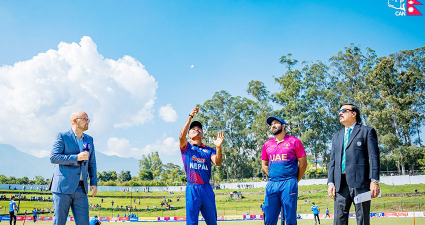  नेपालले युएईलाई  दियो १६३ रनको लक्ष्य 