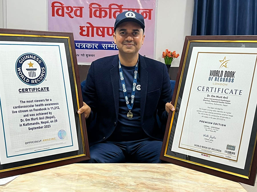 मुटुरोग विशेषज्ञ डा ओममूर्तिद्वारा विश्व रेकर्ड कायम