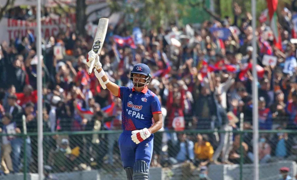 Nepal provided Oman with a test of 185 runs
