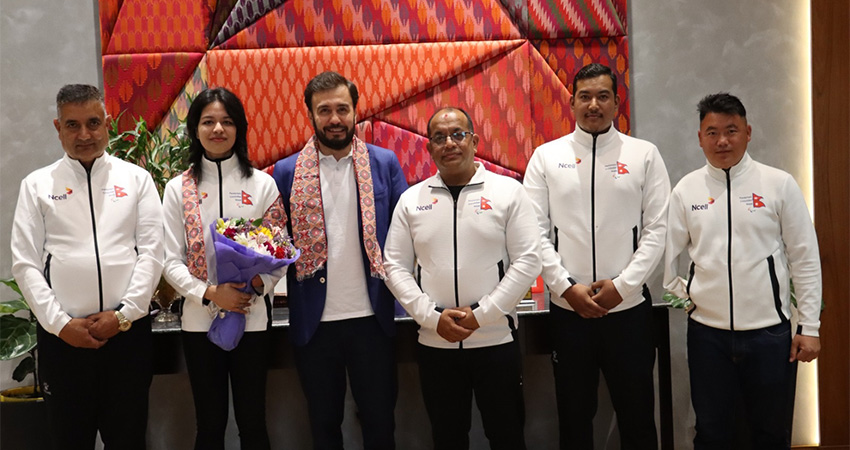 एनसेलद्वारा एसियाली पारा खेलकुदमा एैतिहासिक पदक विजेता पलेशा गोवर्धनको सम्मान