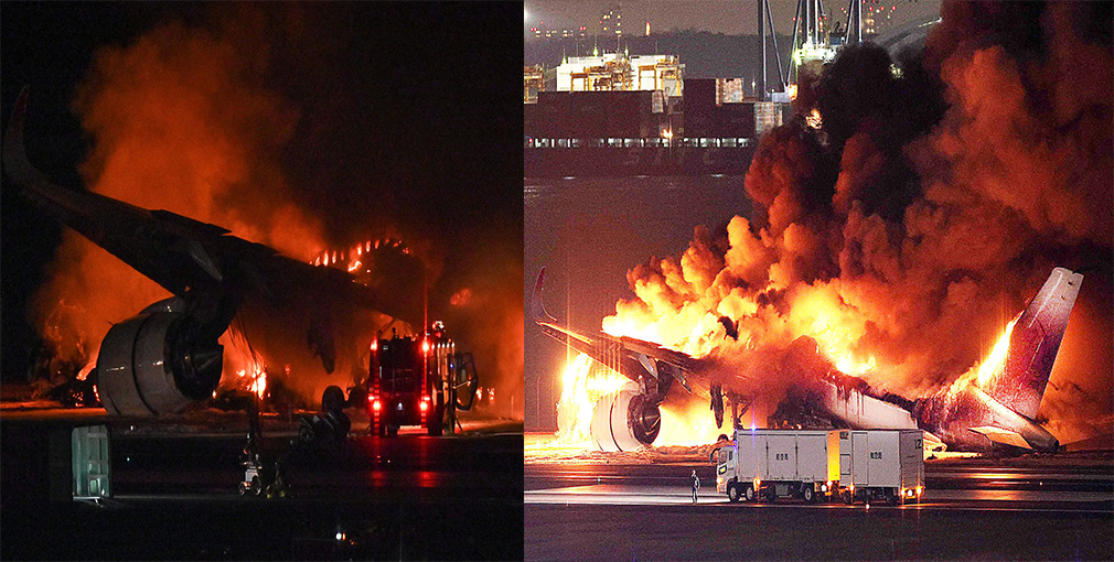 जापानमा विमान ठोक्किँदा पाँच जनाको मृत्यु