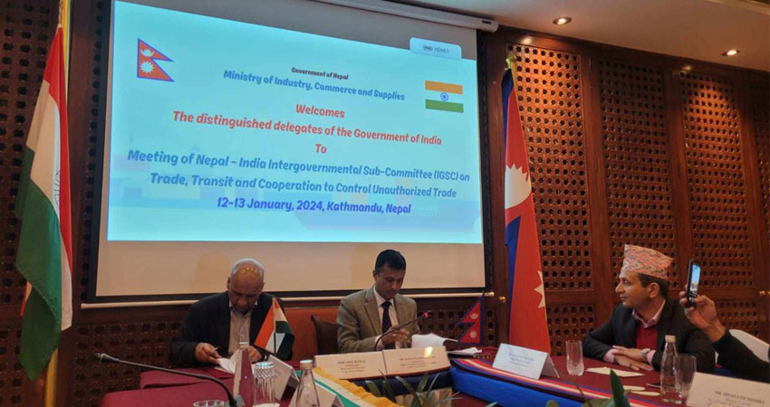 नेपाल–भारत अन्तर सरकारी समितिको बैठक : अन्तरदेशीय कनेक्टिभिटीलाई थप सुदृढ बनाउनुपर्नेमा  जोड