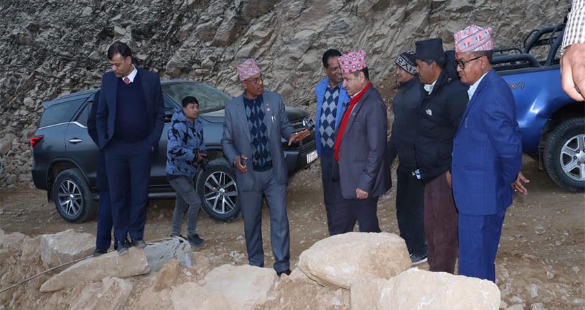 गणेशमान मार्ग स्तरोन्नतिका लागि बजेट विनियोजनपछि अनुगमन