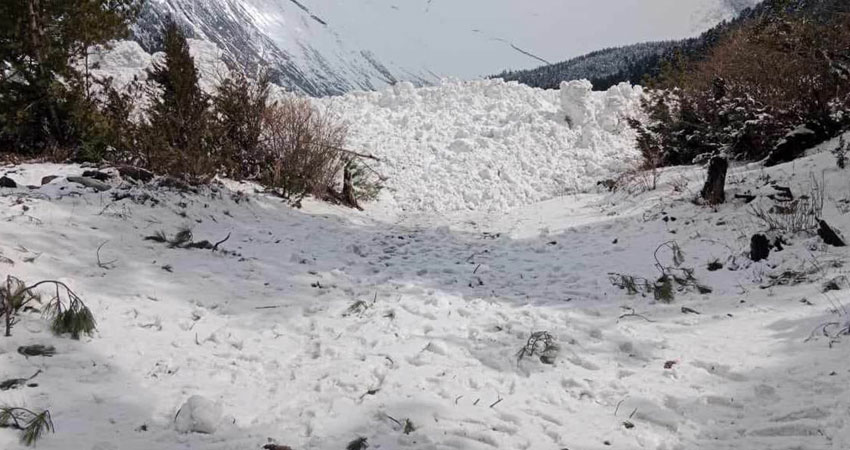 मनाङको ढुकुरपोखरीमा हिमपहिरो : आवतजावत गर्न जोखिम