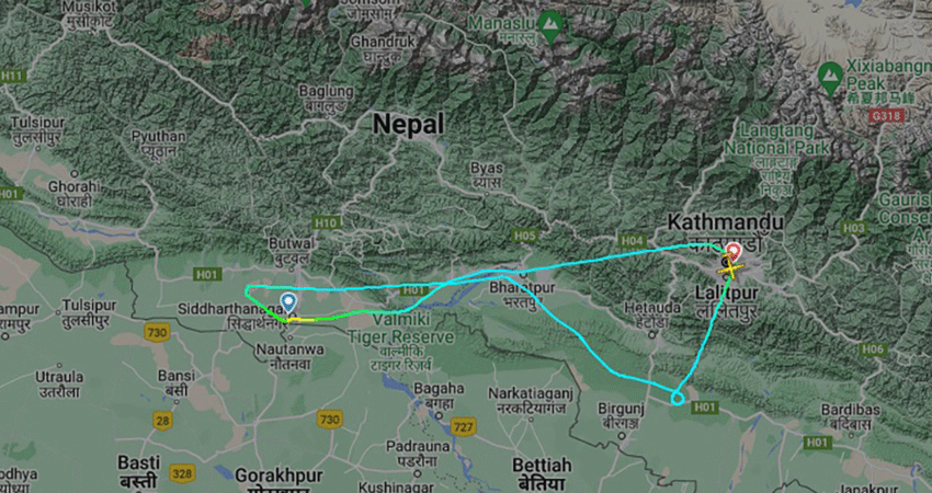 ‘भीआईपी’ सवार जहाज भैरहवा अवतरण गर्न नसक्दा काठमाडौँ फिर्ता