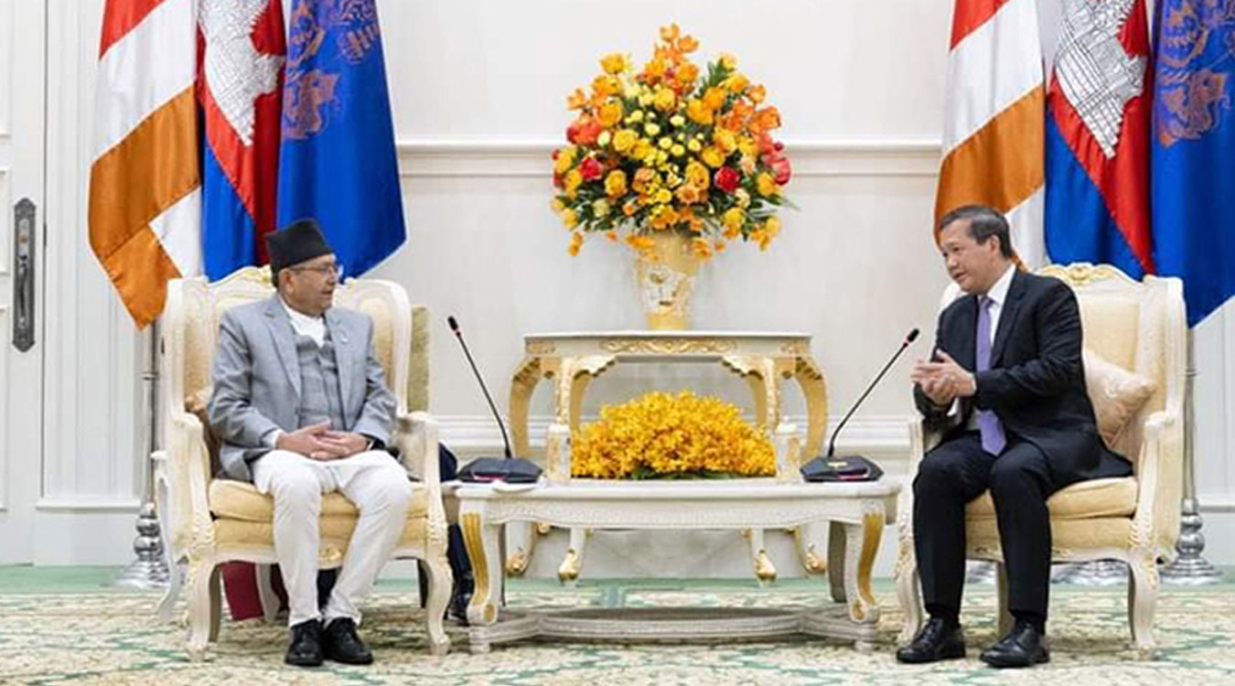 नेपालका सभामुख र कम्बोडियाका प्रधानमन्त्रीबिच भेट