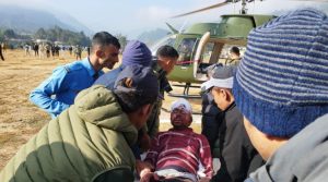 दार्चुला जीप दुर्घटना अपडेट : घाइतेलाई सेनाको हेलिकप्टरमा धनगढी लगियो