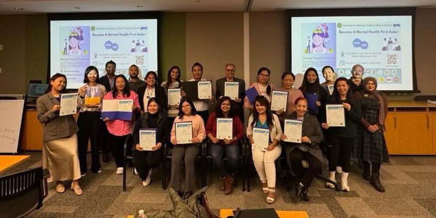 फिप्ना अमेरिकाको आयोजनामा मेन्टल हेल्थ फस्र्ट एड प्रशिक्षण