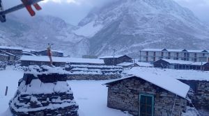 नुब्री भ्यालीमा हिमपात