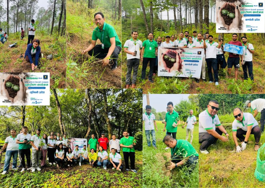 सिटिजन्स बैंकद्वारा लुम्बिनी प्रदेश र कर्णाली प्रदेशमा बृक्षारोपण