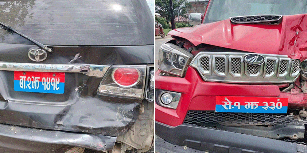 प्रधानमन्त्रीको स्वागतमा हिँडेका दुई मन्त्रीका गाडी दुर्घटना
