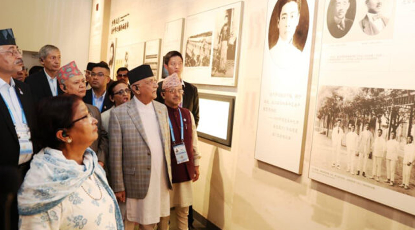 प्रधानमन्त्री ओलीद्वारा चाउ एनलाई र तेङ यिङ्चाओ स्मृति सङ्ग्रहालयको अवलोकन