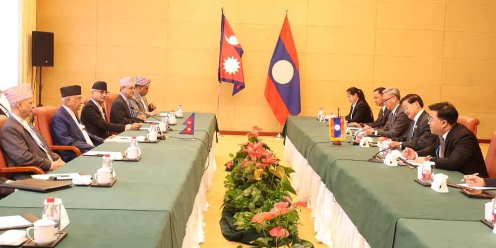 प्रधानमन्त्री ओली र लाओ जनप्रजातान्त्रिक गणतन्त्रका राष्ट्रपतिबीच भेटवार्ता